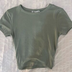 Zara Sage Green Short Sleeve Tee